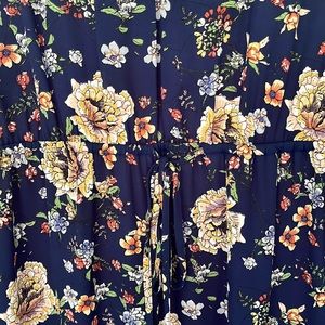 Navy blue floral dress